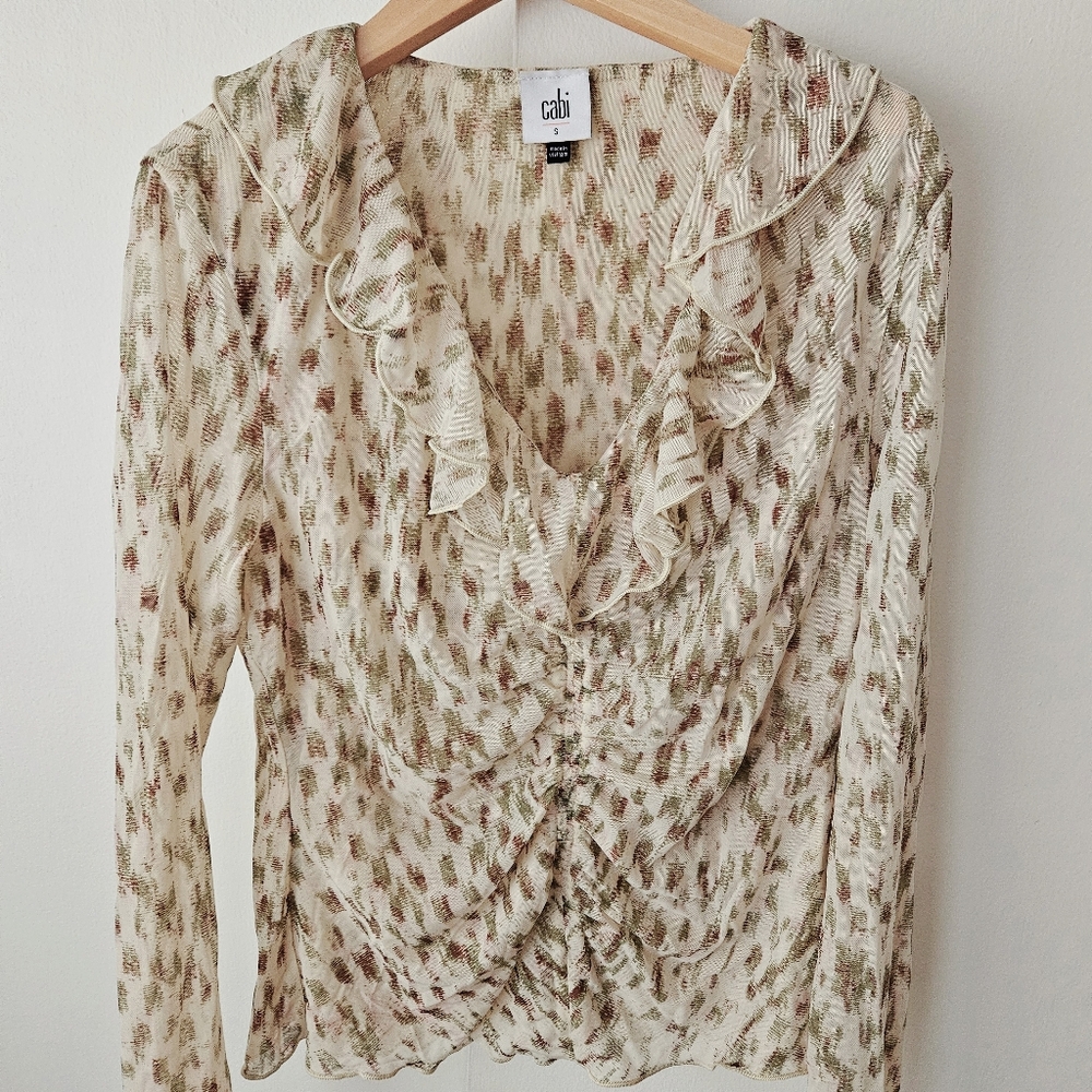 Cabi Mesh V Neck Blouse